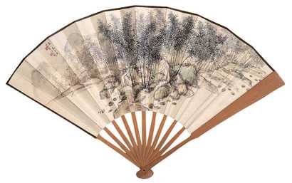 汪吉麟 1928年作 竹溪图 成扇